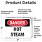 Signmission Hot Surface Sign, 3.5 in H x 5 in W, Vinyl Decal, Hot Steam OS-2PACK-DS-D-35-L-1844 - alternate 2